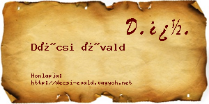 Décsi Évald névjegykártya